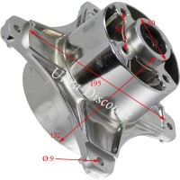 Maza de rueda DEL-TRAS tuning 10mm para PBR 50cc a 125cc (nickel)