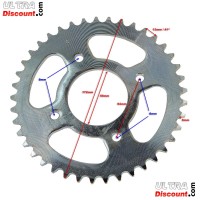 Corona reforzada de 41 dientes Pit Bike (modelo 1, paso: 420)