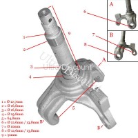 Muñón de eje de dirección dcho. para Bashan 200cc (BS200S-3A) Bilder 1