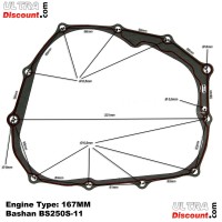 Junta de carter derecho Quad Bashan BS250S-11 (167MM)