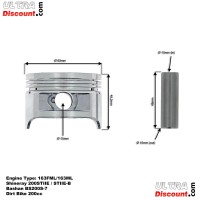 Kit de pistón 63.5mm para quad Shineray 200cc