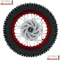 Rueda trasera 12'' ROJO completa Pit bike AGB27 (tacos 12mm)