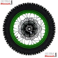 Rueda trasera 12'' VERDE Pit bike AGB27 (tacos 12mm)