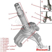 Muñón de eje de dirección izq. para Bashan 200cc (BS200S-3A)