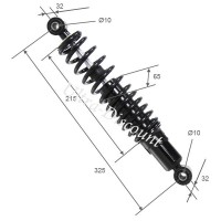 Amortiguador trasero NEGRO quad Shineray 200cc (Negro, 330mm) Bilder 1
