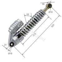 Amortiguador delantero a gas quad Shineray 200cc (320mm, Negro-gris) Bilder 1