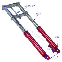 Horquilla para minimotos Supermotard rojo Bilder 1