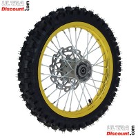 Rueda DEL. 14'' ORO completa para Pit bike AGB29