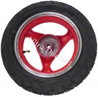 Rueda trasera completa para Scooter chinas (rojo - tipo 1) Bilder 1