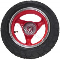 Rueda trasera completa para Scooter Jonway 50cc (rojo)