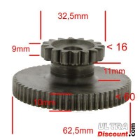 Piñón doble para arranque quad SPY250F3 (16 dientes) Bilder 1
