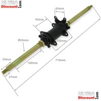 Puente trasero Ø24 para quad 110cc Bigfoot (710mm)