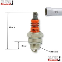 Bujía BM6A (rojo) para para mini quads