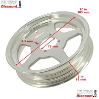 Llanta de aluminio para Monkey - Gorilla 50cc a 125cc (3.00x12) type3 Bilder 1