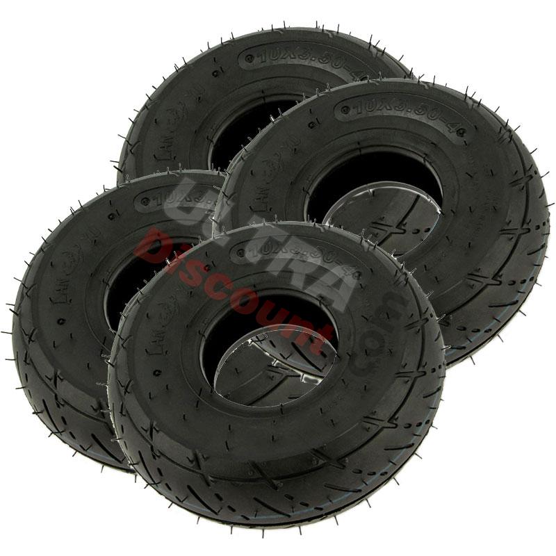 Juego de 4 neumáticos 3.50-4 de carretera para mini quad, Recambios para mini quads