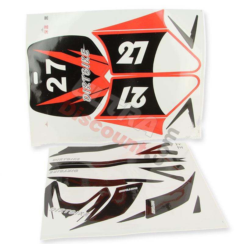 Kit de decoración ROJO para mini cross, Piezas minimoto cross