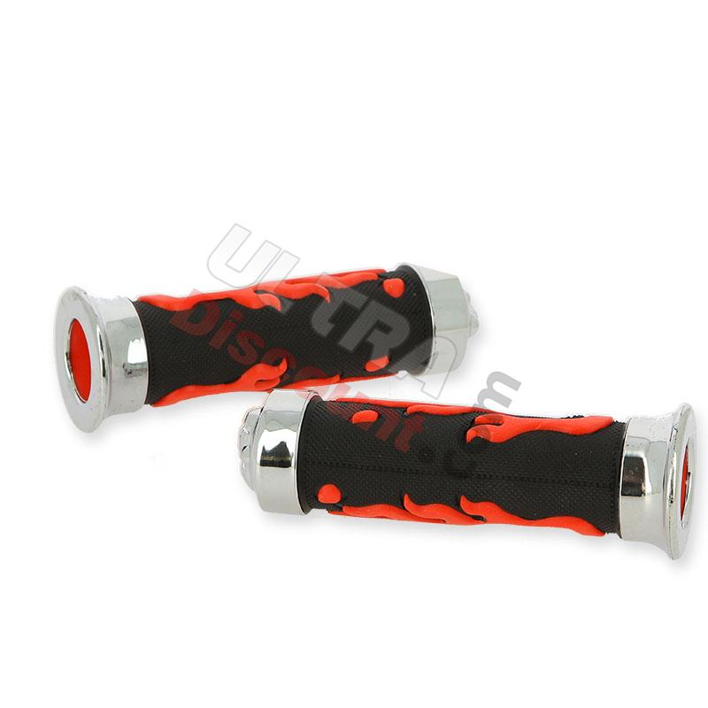 Puño antiderrapante llama (Rojo-negro) Typo 3 Shineray 200cc, Recambios Shineray 200STIIE y STIIEB