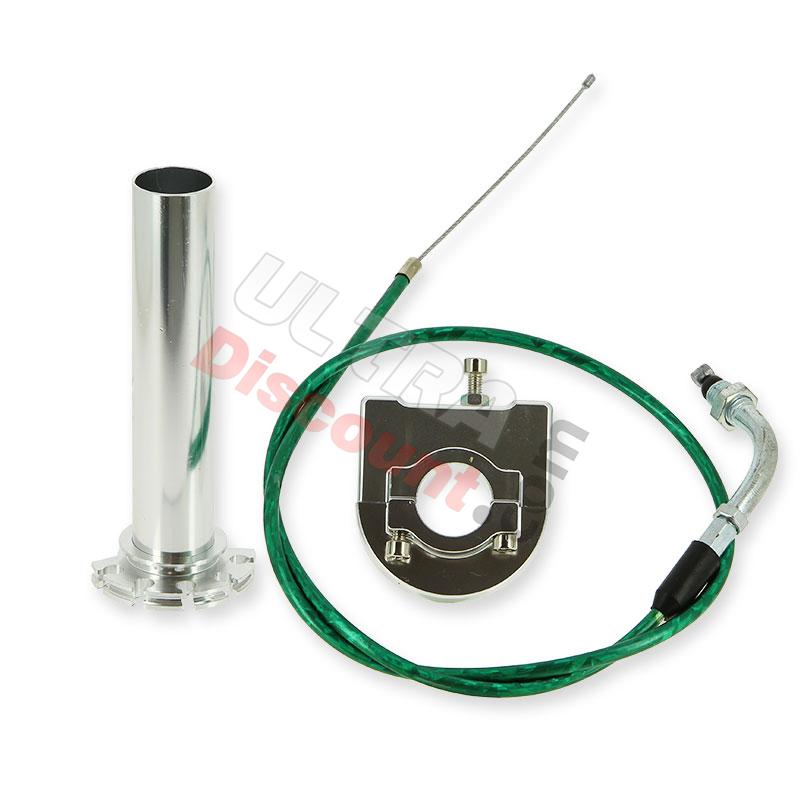 Puño acelerador rápido de calidad (Alu) + Cable, recambios YAMAHA PW50