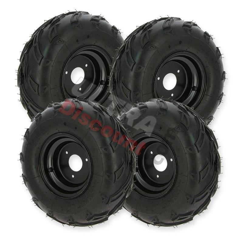 Set de 4 ruedas 16x8-7 completas para mini quad Bigfoot, piezas Quad 110cc - 125cc