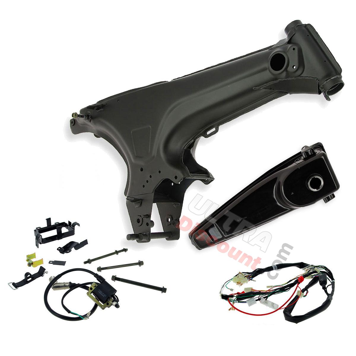 Chasis para Dax Skyteam transformación 2.5l en 5.5l (NEGRO MATT), Recambios Dax Skymax