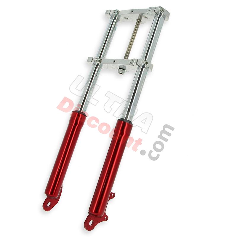 Horquilla para minimotos Supermotard (145mm) rojo, Piezas minimoto Supermoto