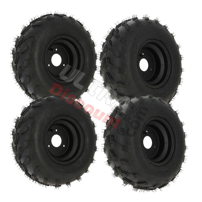 Set de 4 ruedas 16x8-7 completas para mini quad Bigfoot (type2), piezas Quad 110cc - 125cc