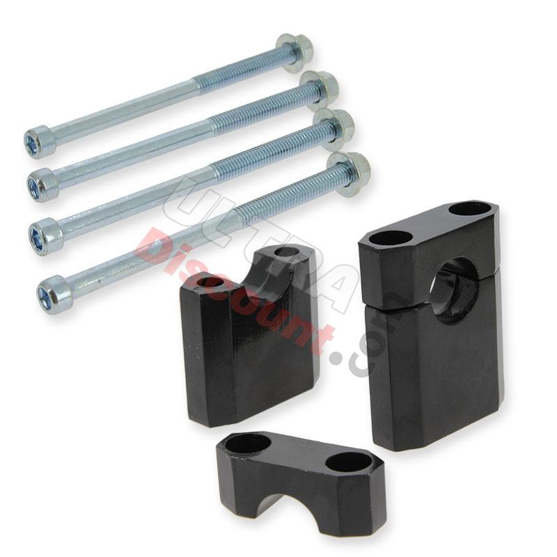 Torreta de dirección + tornillos para Dirt Bike (typo1-Negro), Recambios para Pit Bike