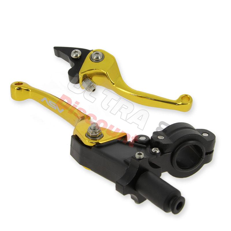 Par de manetas Pit Bike en aluminio UD Racing (ORO) typo2, Recambios para Pit Bike