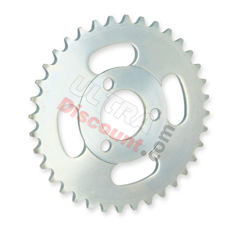 Corona Skymini Skyteam 50cc a 125cc (36 dientes) - zinc blanco, Piezas para Monkey - Gorilla Corona Skymini Skyteam 50cc a 125cc (36 dientes) - zinc blanco, Piezas para Monkey - Gorilla