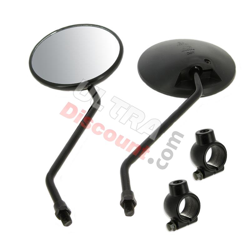 Lote de retrovisores negro + soporte para Citycoco (Black edition Ø10), Recambios Citycoco