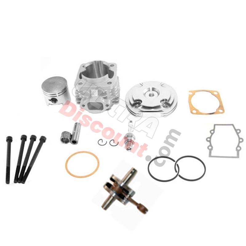 Kit 53cc 4 tranfers + cigüeñal Racing bulón 10mm (tipo B, ALU), Piezas minimoto cross Kit 53cc 4 tranfers + cigüeñal Racing bulón 10mm (tipo B, ALU), Piezas minimoto cross