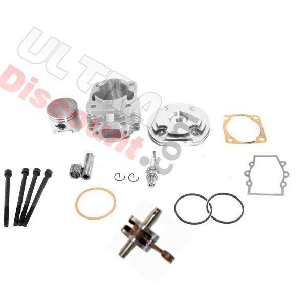 Kit 53cc 4 tranfers + cigüeñal Racing bulón 12mm (tipo B, ALU), Recambios para mini quads