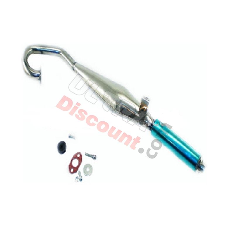 Tubo de escape mini quad Tuning Inox azul (tipo 1), Recambios para mini quads Tubo de escape mini quad Tuning Inox azul (tipo 1), Recambios para mini quads