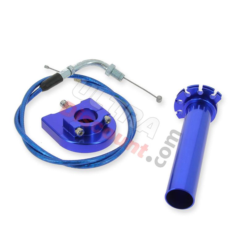 Puño acelerador rápido de calidad violeta + cable Azul, Piezas Pocket Blata MT4