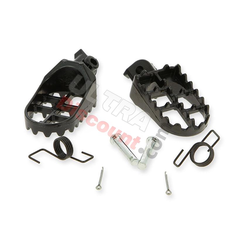 Estribos en acero tuning para Pit Bike (Negro), Recambios para Pit Bike