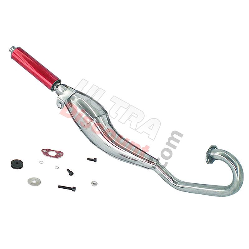 Tubo de escape Tuning Inox ROJO (tipo 2), Piezas minimoto Supermoto