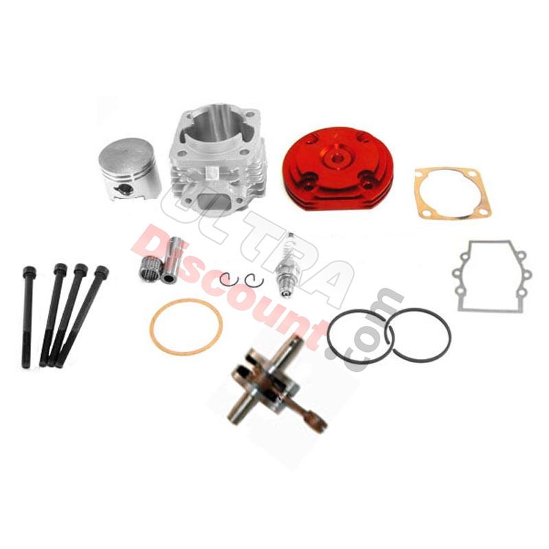 Kit 53cc 4 tranfers + cigüeñal Racing bulón 10mm (tipo B, ROJO), Recambios minimotos Kit 53cc 4 tranfers + cigüeñal Racing bulón 10mm (tipo B, ROJO), Recambios minimotos