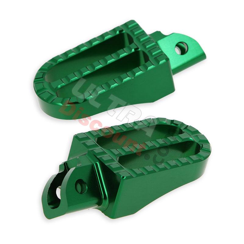 Estribos en aluminio tuning para YAMAHA PW80 (Verde), recambios YAMAHA PW80