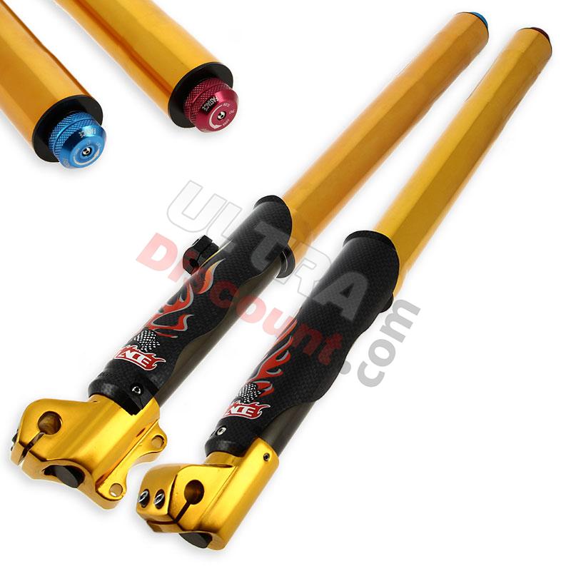 Piernas de horquilla FASTACE 600mm, eje 12mm - Oro, Recambios para Pit Bike