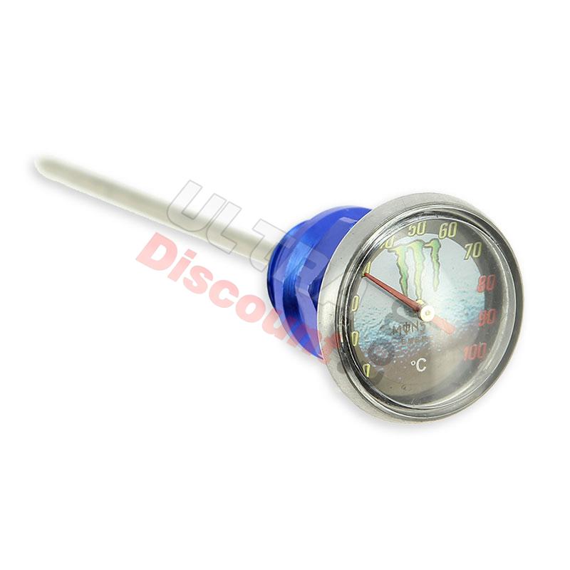 Varilla nivel de aceite tuning (Azul) + Termómetro, Recambios para Pit Bike