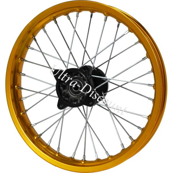 Llanta DEL. 14'' ORO para Pit Bike (tipo 2), Recambios para Pit Bike Llanta DEL. 14'' ORO para Pit Bike (tipo 2), Recambios para Pit Bike