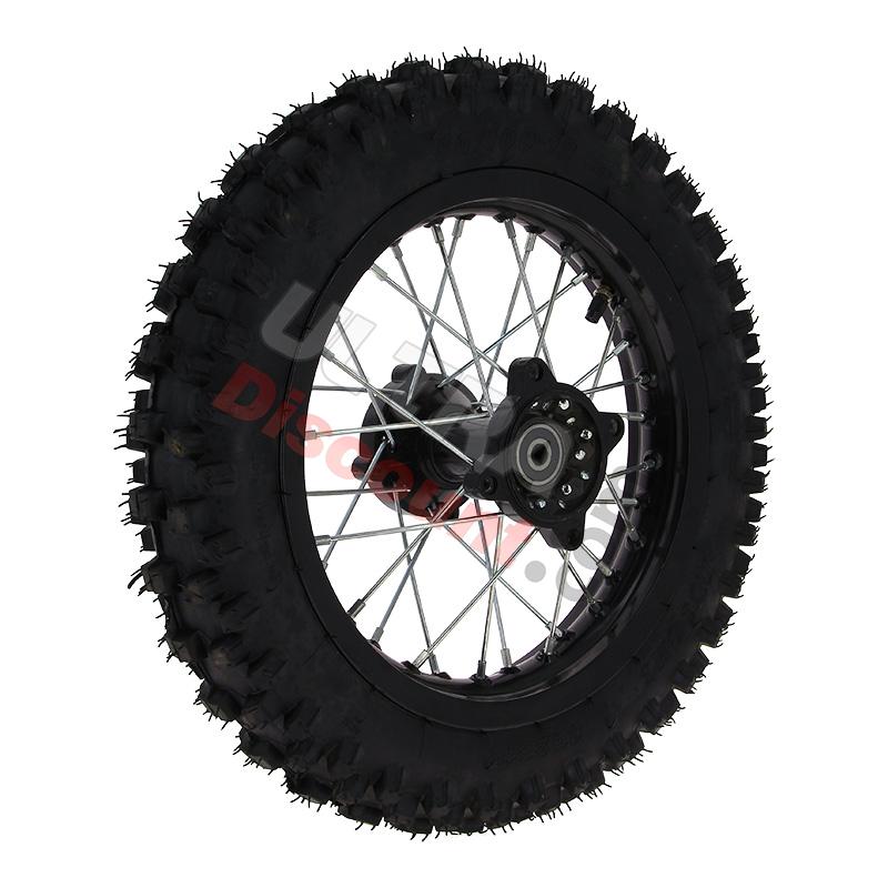 Rueda trasera 12'' para Pit bike AGB29 Negro, Recambios para Pit Bike