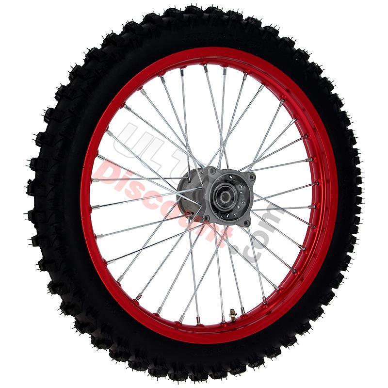 Rueda delantera 17'' para Pit bike AGB30 - Rojo, Recambios para Pit Bike