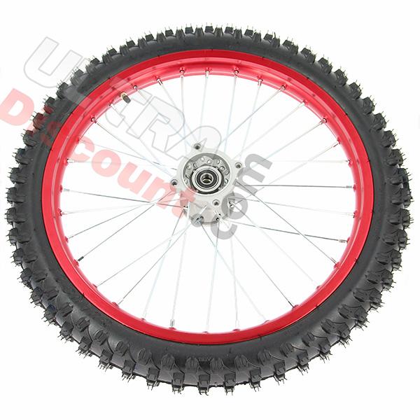 Rueda delantera 19'' ROJO para Pit bike AGB30, Recambios para Pit Bike