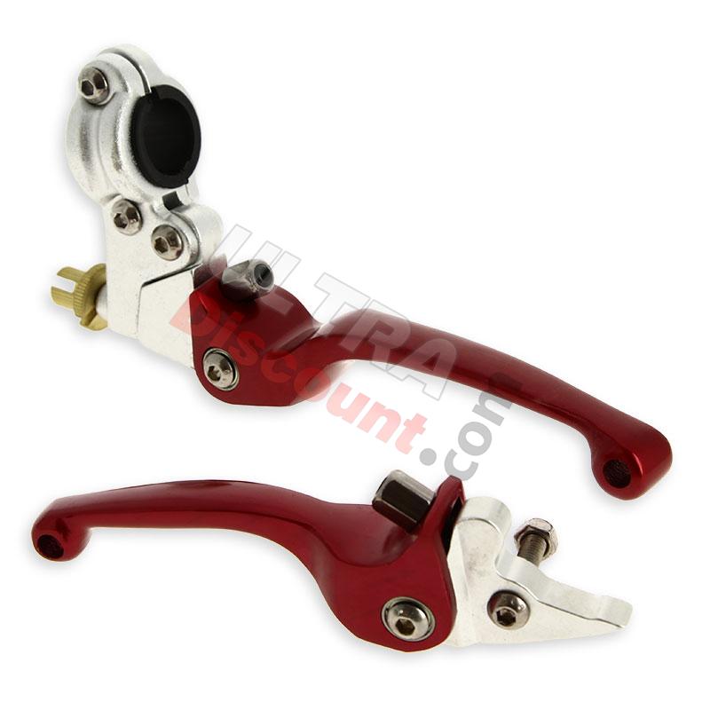 Par de manetas Pit Bike en aluminio UD Racing (ROJO), Recambios para Pit Bike Par de manetas Pit Bike en aluminio UD Racing (ROJO), Recambios para Pit Bike
