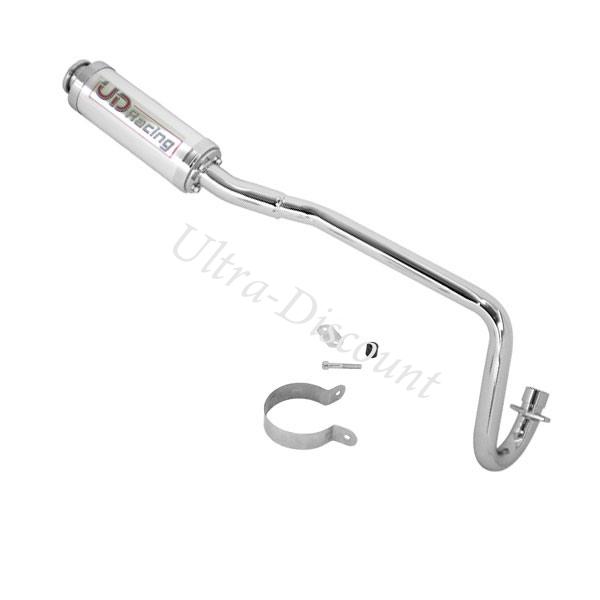 Tubo de escape UD Racing Cromado para Pit Bikes, Recambios para Pit Bike