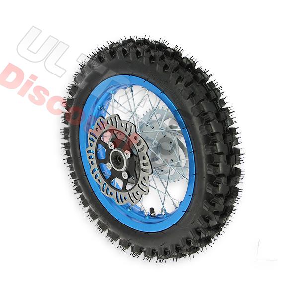 Rueda trasera 12'' AZUL completa Pit bike AGB27 (tacos 12mm), Recambios para Pit Bike Rueda trasera 12'' AZUL completa Pit bike AGB27 (tacos 12mm), Recambios para Pit Bike