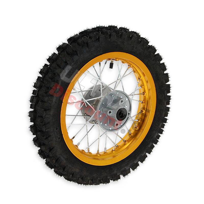 Rueda trasera 12'' ORO para Pit bike AGB27 (tacos 12mm), Recambios para Pit Bike