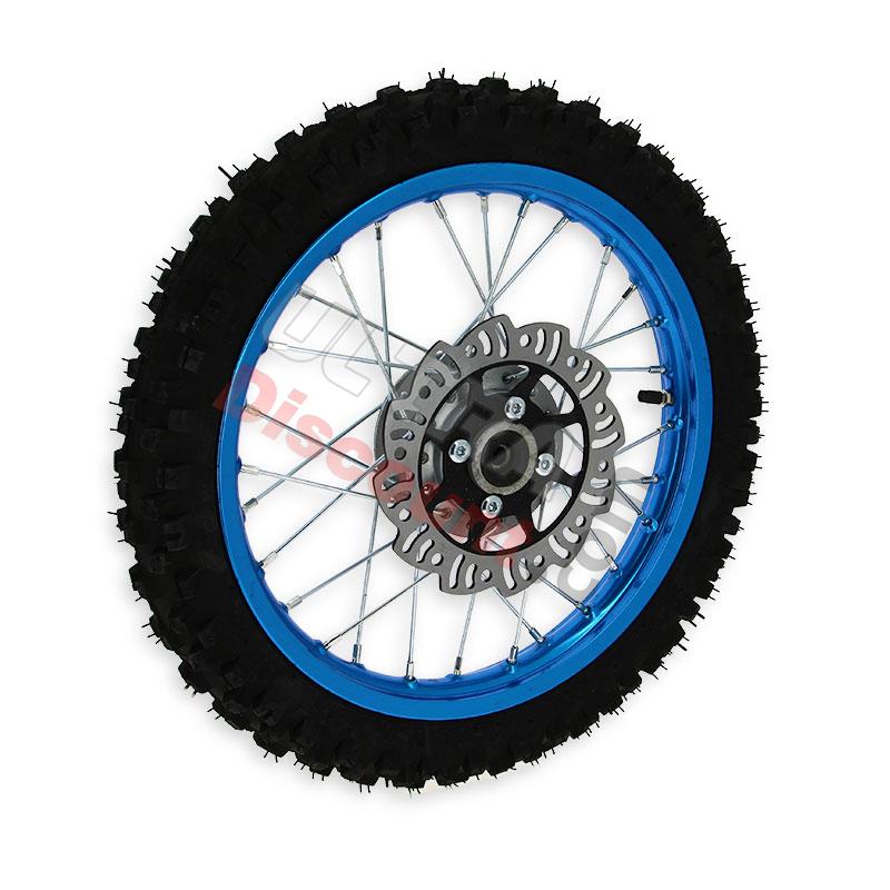 Rueda DEL. 14'' AZUL completa Pit bike AGB27 (tacos de 10mm), Recambios para Pit Bike Rueda DEL. 14'' AZUL completa Pit bike AGB27 (tacos de 10mm), Recambios para Pit Bike