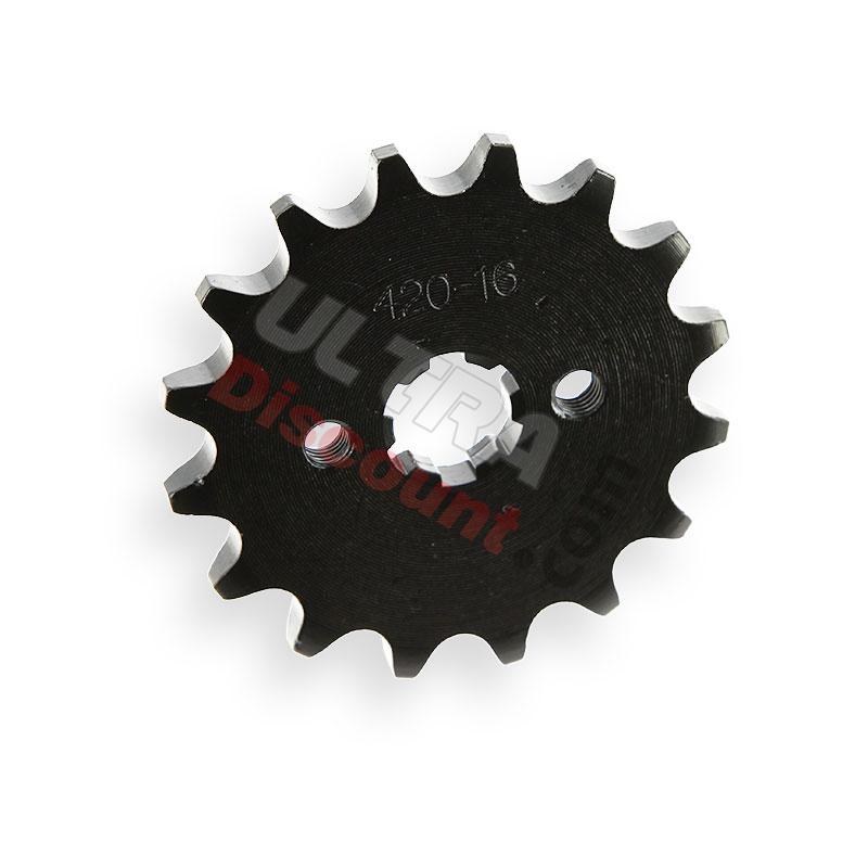 Piñón de 16 dientes Pit Bike (420 - Ø:17mm), Recambios para Pit Bike